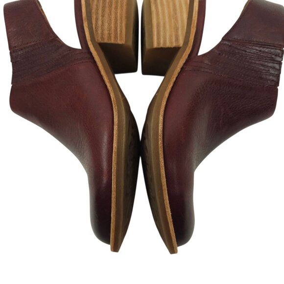 Sofft Arabia Slingback Bootie Women 6M Port Leather Maroon Side Zip Stacked Heel - Picture 15 of 16